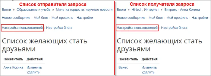 Список желающих стать друзьями Список желающих стать друзьями